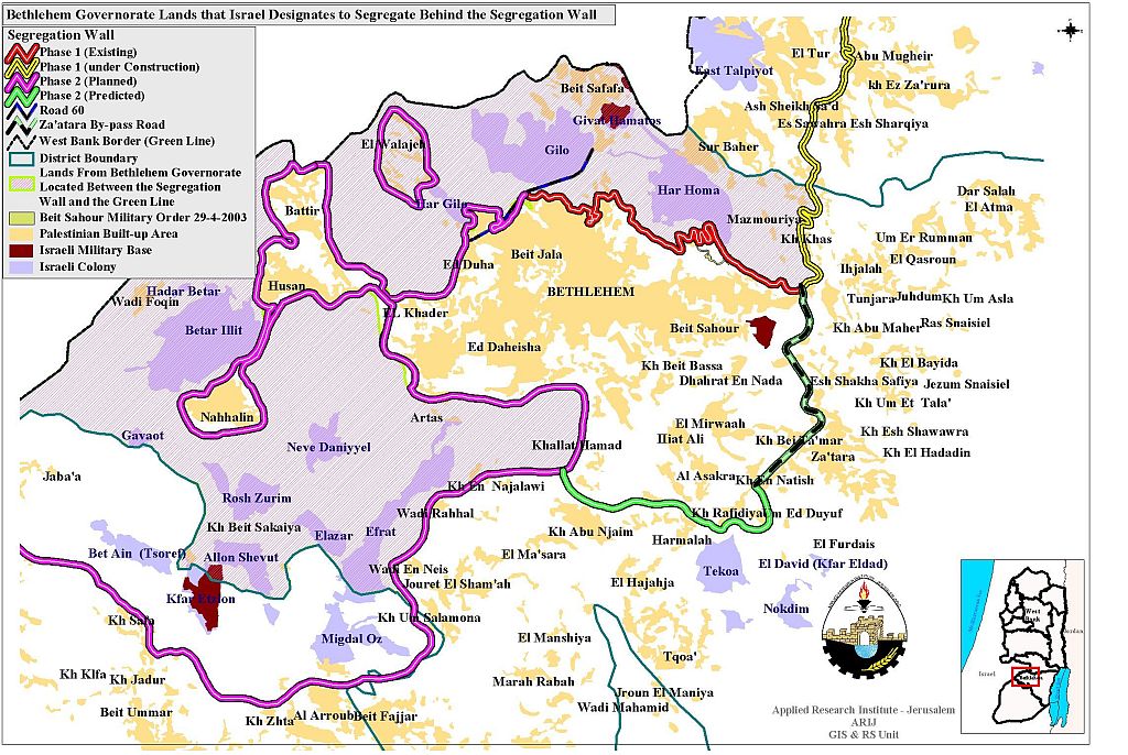 Map Of Jerusalem And Bethlehem. Map of Bethlehem region—click